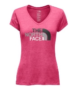 The North Face Women's Short - Sleeve Half Dome V - Neck Tri Blend Honeysuckle Pink Heather / Graphite Grey Multi P33i6310