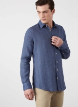 Hackett Men Dotty Texture Shirt Navy / White V78c8233